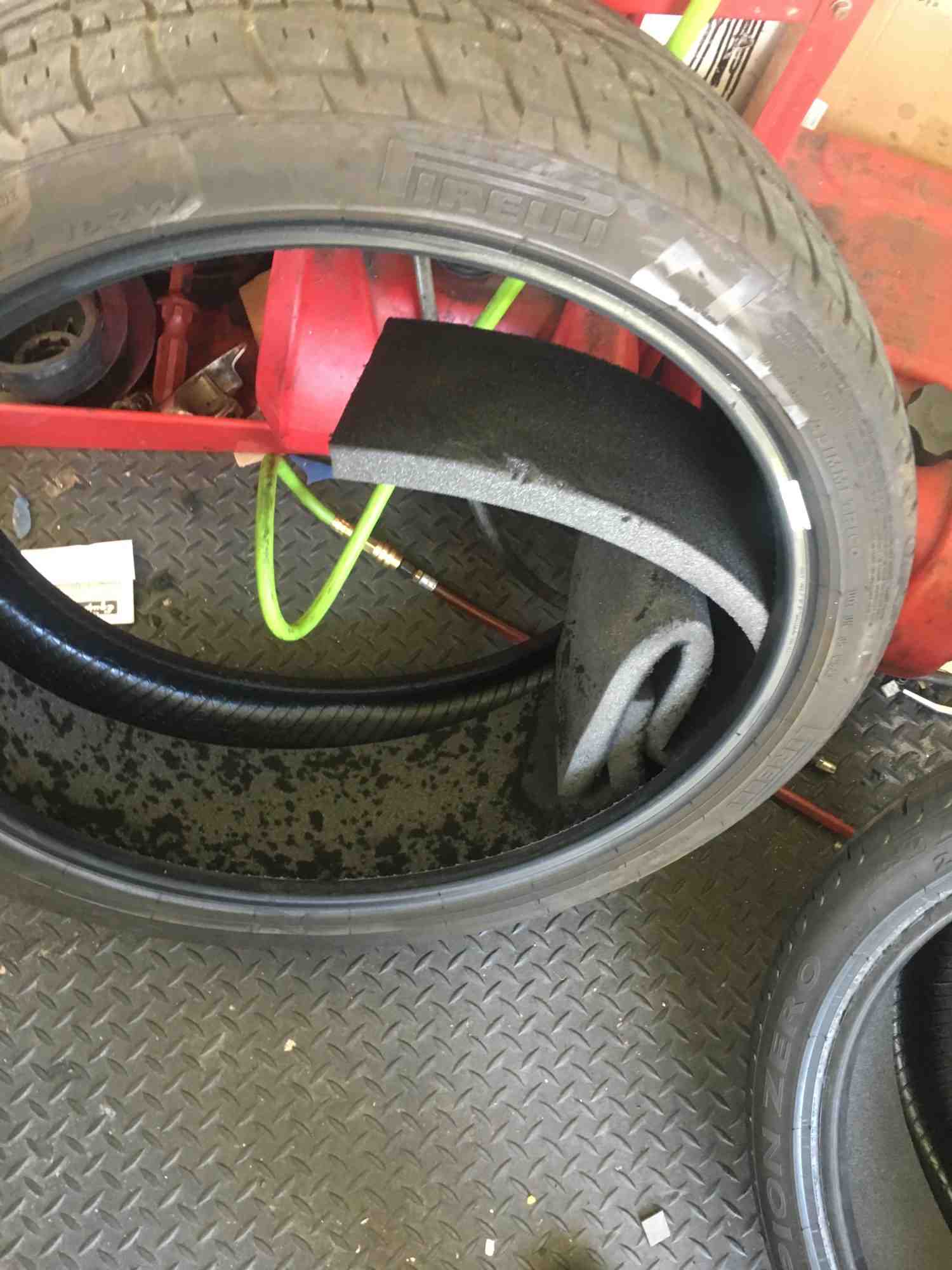 Why is there foam inside a Tesla tire?